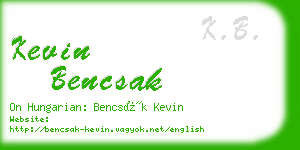 kevin bencsak business card